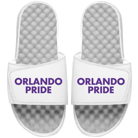

Men s ISlide White Orlando Pride Wordmark Logo Slide Sandals