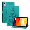 thumbnail image 2 of Case for Xiaomi Redmi Pad SE 11.0 inch Released 2023, Embossed Flower PU Leather Flip Wallet Folio Stand Cover, Green, 2 of 7