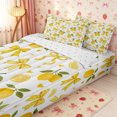 thumbnail image 3 of Erosebridal Lemon Bow Print Zipper Twin Comforter Sets with Fitted Sheet and 2 Pillowcases,Plaid Ribbon Daisy White Base Accent Zipper Bedding Set,Yellow Ivory,4-Piece,Reversible, 3 of 6