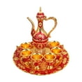 thumbnail image 3 of Dsscvnef Coffee Pot Cups Set With Tray and 6 Cups Retro Tea Pot Cups Set Exquisite Pot Set Decorative Tea Service Set for Home Party Gold Dinner Glasses Breakaway Glass Cup, 3 of 4