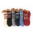 thumbnail image 6 of Fleece-Lined Slipper Socks for Women Men - Non-Slip Winter House Shoes, Cozy Cabin & Bed Socks, 6 of 6