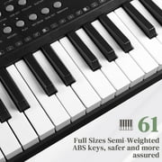 Glarry 61 Keys Keyboard Piano with X Stand, Bench, Built In Speakers for Beginners, for Beginners