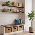 thumbnail image 3 of Wood Floating Shelves for Wall, 47" Long Heavy Duty Wall Mounted Shelves for Living Room, Bedroom, Bathroom and Kitchen, Wall Shelves for Storage, Books, Room Decor (Rustic Brown, Set of 2), 3 of 14