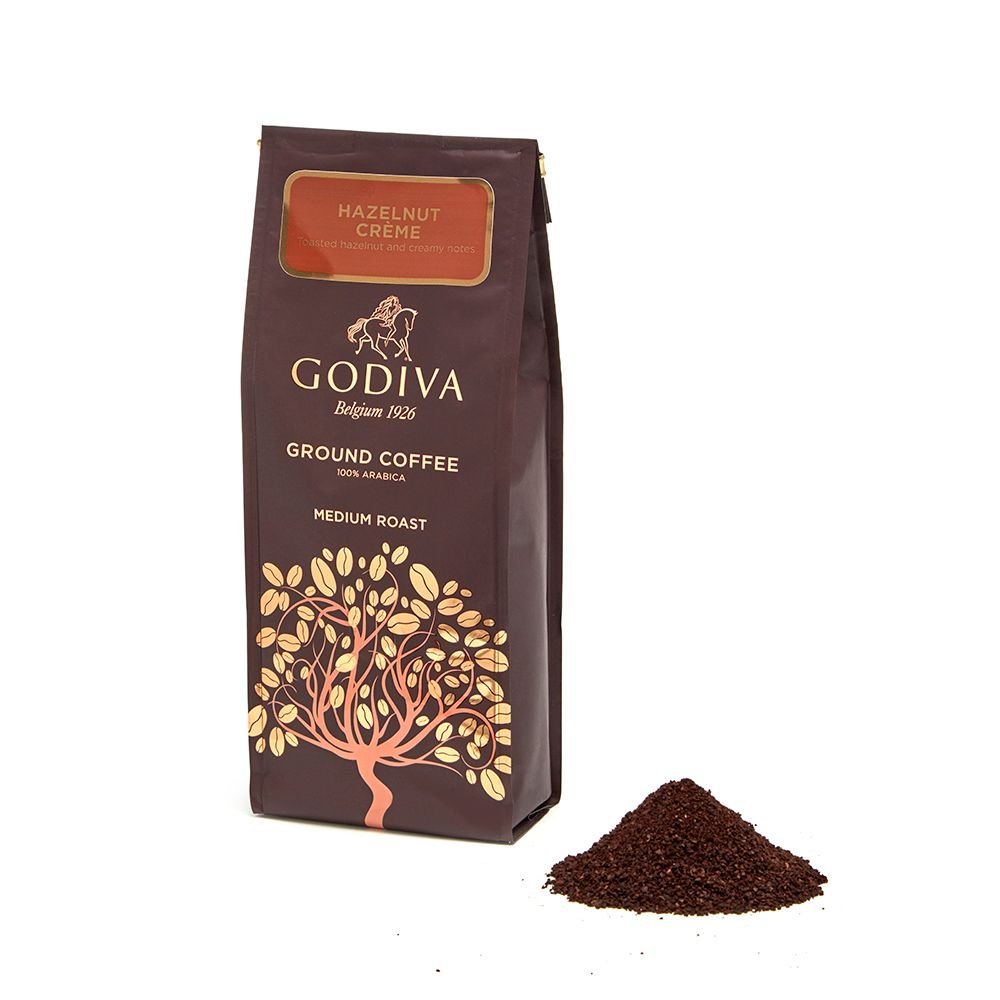 Godiva Chocolatier Assorted Hazelnut Ground Coffee Gift Bag, 10 Ounce