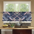thumbnail image 4 of Yayeee Kitchen Curtains Tier Set of 2 Light Filtering 57"x24" Over Sink Window Panels, Black Stripes, 4 of 7