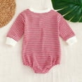 thumbnail image 5 of Girls Valentines Day Outfit Long Sleeve Bow Embroidery Romper Bodysuit Cute Baby Girl Outfit Baby Outfit 3-6 Months, 5 of 6