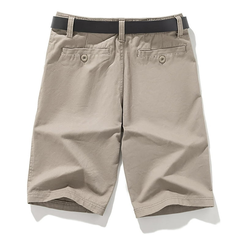 SMihono Deals Men's Beach Relaxed Casual Pure Color Outdoors Pocket Beach  Work Trouser Cargo Shorts Pant Regular Loose Shorts Soft Cotton Flex  Stretch