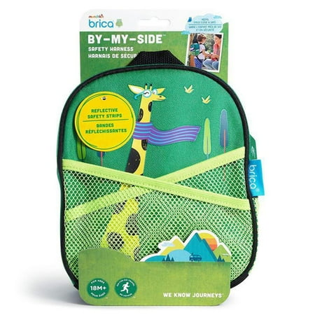 Munchkin® Brica® By-My-Side™ Toddler Safety Harness Backpack with Leash, Giraffe, Green, Unisex