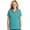 Aquamarine, variant on Womens Crashing Bowling Pins Moisture-Wicking Polo Shirt, XL Rich Red