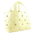 thumbnail image 3 of Pre-Owned Valentino Roman Studs Quilted 2021SS Calf Yellow Ladies Tote Bag (Good), 3 of 11