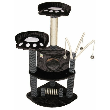 UPC: 0852134002265 | Go Pet Club Cat Tree – Black – 50 in.