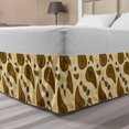 thumbnail image 1 of Paisley Bed Skirt, Continuous Eastern Motifs Floral Ornaments Vintage Illustration, Elastic Bedskirt Dust Ruffle Wrap Around for Bedding Decor, 4 Sizes, Caramel Beige, by Ambesonne, 1 of 2