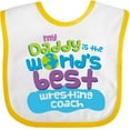 thumbnail image 3 of Inktastic Daddy is Worlds Best Wrestling Coach Boys or Girls Baby Bib, 3 of 4