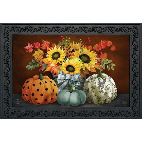 Briarwood Lane Patterned Pumpkins and Sunflowers Doormat