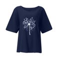 thumbnail image 4 of EQWLJWE Chemises pour Femmes Liquidation T-Shirts pour Femmes Chemises Aguichant pour Femmes Col Rond Manches Courtes Hauts Imprimés Blouse Régulière, 4 of 6