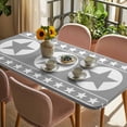 thumbnail image 3 of Western Star Ethnic Table Cloths for 5 Foot Rectangle Tables, Grey Texas Ethnic Stars Tribal Art Patio Waterproof Elastic Fitted Tablecloths, Washable Rectangular Table Cover for Camping, 3 of 8