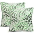 thumbnail image 2 of Dahlia Pillow Covers 18x18 Inch Set of 2 Summer Rust Geometric Flower Outdoor Decorative Throw Pillows Farmhouse Rust Green Pillow Case Linen Square Cushion Cover for Home Sofa Living Room, 2 of 6