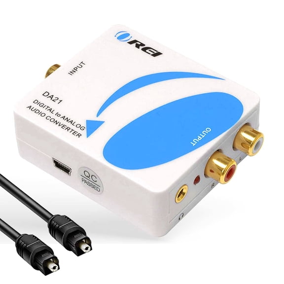 OREI Coxial/Optical Digital To Analog Audio Converter Over RCA (DA21)