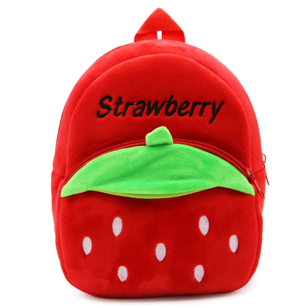  JUNZAN Strawberry Pattern Berries Pink Mini Backpack for Boys  Girls Toddler Kid Preschool Bookbag Student Bag Travel Daypack
