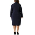 thumbnail image 4 of DARING DIVA Women's Plus 2 Pieces Dress Suits Blazers and Sleeveless Dress Navy Blue 1X, 4 of 6