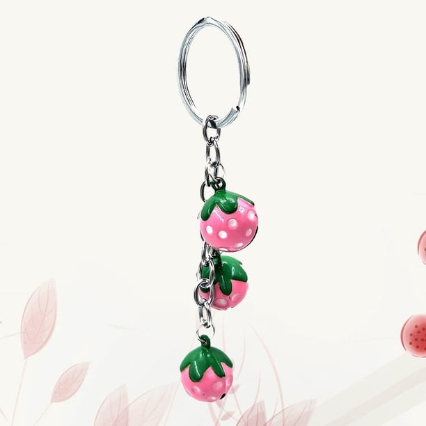 unbranded Llavero Rosa Con Campanas Y Colgante De Fresa Para Organizar Llaves Y Carteras