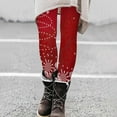 thumbnail image 2 of DeHolifer Women Christmas Leggings Plus Size High Waist Workout Pants Tummy Control Printed Holiday Legging Tights Yoga Pants Red XL, 2 of 5