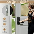 thumbnail image 3 of Smart Door Lock,5-in-1 Keyless Entry Door Lock with Handle,Keypad Door Lock Support WIFI & APP Control,Biometric Fingerprint Digital Door Lock for Front Door Hotel Office Home(Black), 3 of 6