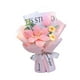 thumbnail image 1 of Bouquet de flor de crochet tulipanes hechos a mano con hojas de vegetación de flores artificiales decorativas para el cumpleaños de Acción de Gracias Rosa, 1 of 8