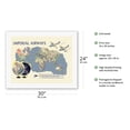 thumbnail image 2 of Imperial Airways - World Route Map - Vintage Airline Travel Poster by James Gardner c.1937 - Fine Art Rolled Canvas Print 20in x 26in, 2 of 4
