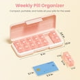 thumbnail image 7 of Pill Organizer 7 Day 2 Times a Day, Weekly Pill Box AM PM, Daily Pill Case for Travel, Medicine Container for Vitamin,Supplements and Medication (Pink), 7 of 7