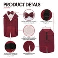 thumbnail image 3 of IDOMIK Dog Tuxedo Pet Wedding Party Suit and Bandana Set, Formal Clothes with Bow Tie for Medium Dogs, Red, 3 of 7