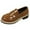 Brown, variant on Women's Fashion Casual Trendy Versatile Solid Color British Style Loafers With Thick Heels Shoes Orange Size 9.5