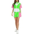 thumbnail image 3 of Adult Women And Man 80s Tracksuit Retro Hop Windbreaker Disco Tracksuit Sets Colorblock Outfits Set Green XL, 3 of 7