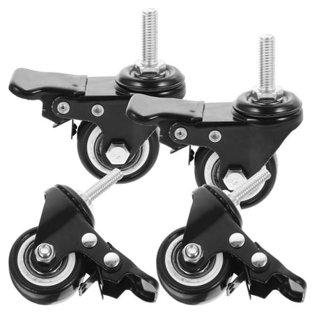 4 Pcs Swivel Wheels Threaded Stem Casters Chair Feet Workbench Heavy Duty Chairs Shopping Cart Rolling