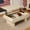 Beige+yellow + MDF + Rectangular, variant on 39" Rounded Edge Coffee Table with Flower Pattern Drawer – Modern Wooden Storage Table for Living Room, Office, Beige/Yellow