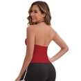 thumbnail image 2 of DARING DIVA Women's Halter Neck Padded Adjustable Spaghetti Straps Tank Top M Dark Red, 2 of 6