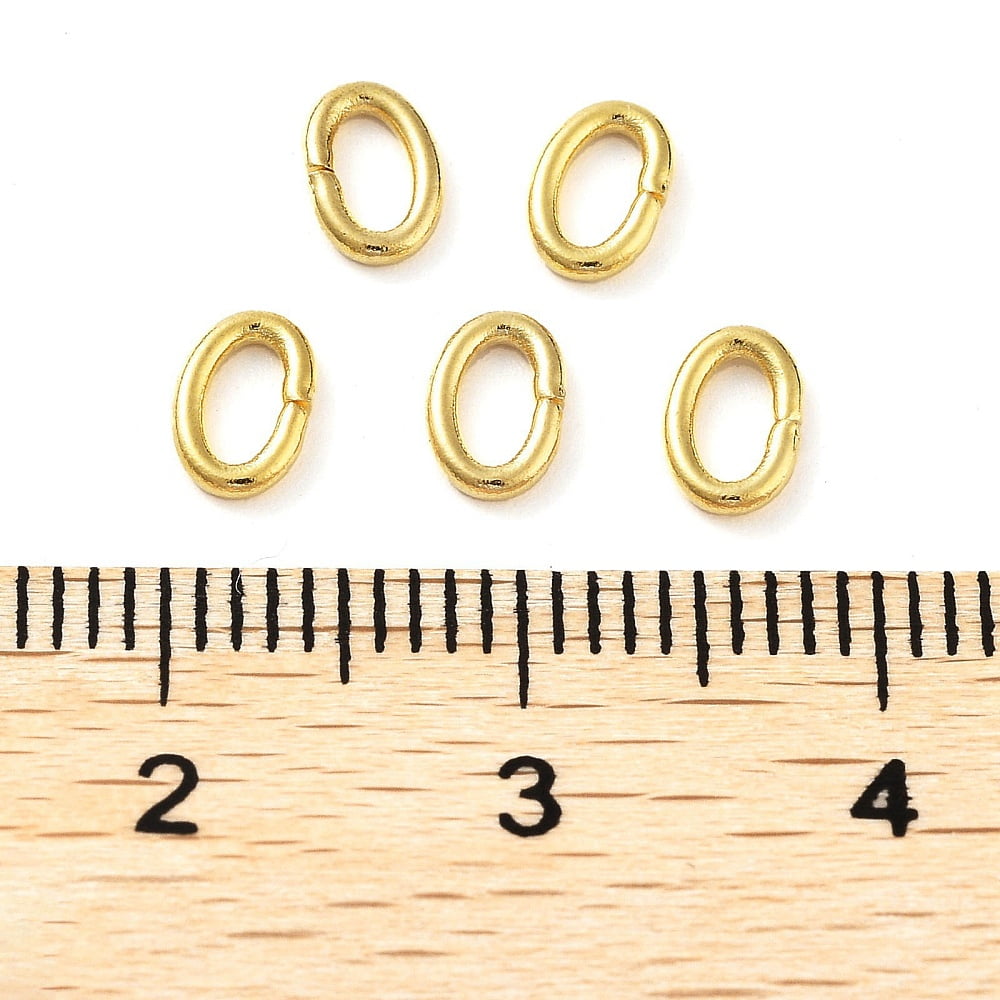 304 Stainless Steel Open Jump Rings Oval Real 18K Gold Plated 4x6x1mm 18 Gauge Inner Diameter: 2.5x4.5mm