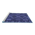 thumbnail image 2 of Ahgly Company Machine Washable Indoor Square Southwestern Blue Country Area Rugs, 4' Square, 2 of 4