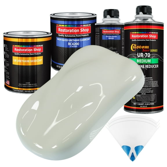 Arctic White Quart URETHANE BASECOAT CLEARCOAT Car Auto Body Paint Kit
