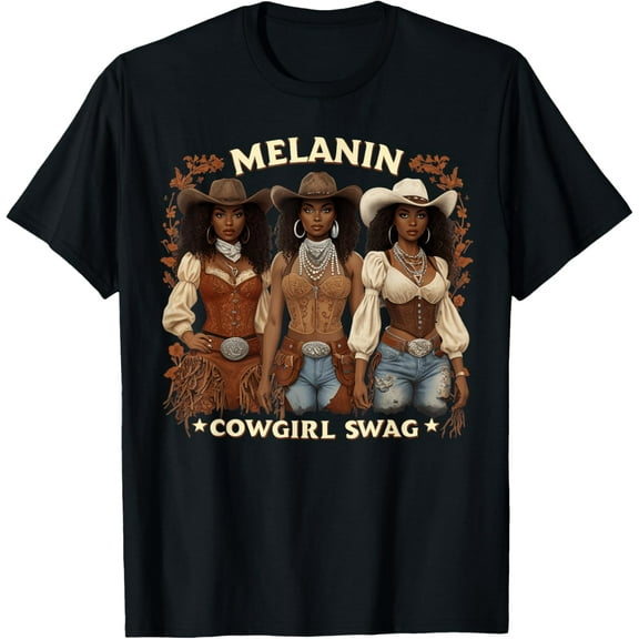 Cowgirl Shirt for Women African Tee Melanin Cow Girl Outfit T-Shirt tee