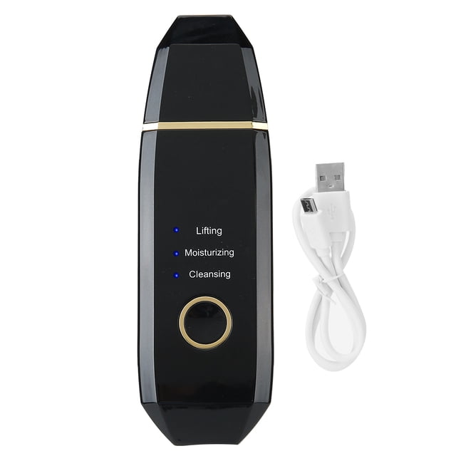 Ultrasonic Skin Scrubber Blackhead Removal Face Cleaning Skin Rejuvenation Machine (Black)