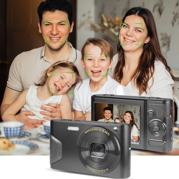 Cámara digital de 18 MP, pantalla LCD de 2,7 pulgadas, 8 aumentos, FHD 1080P, cámara pequeña para adolescentes, estudiantes, niños, niñas y personas mayores.