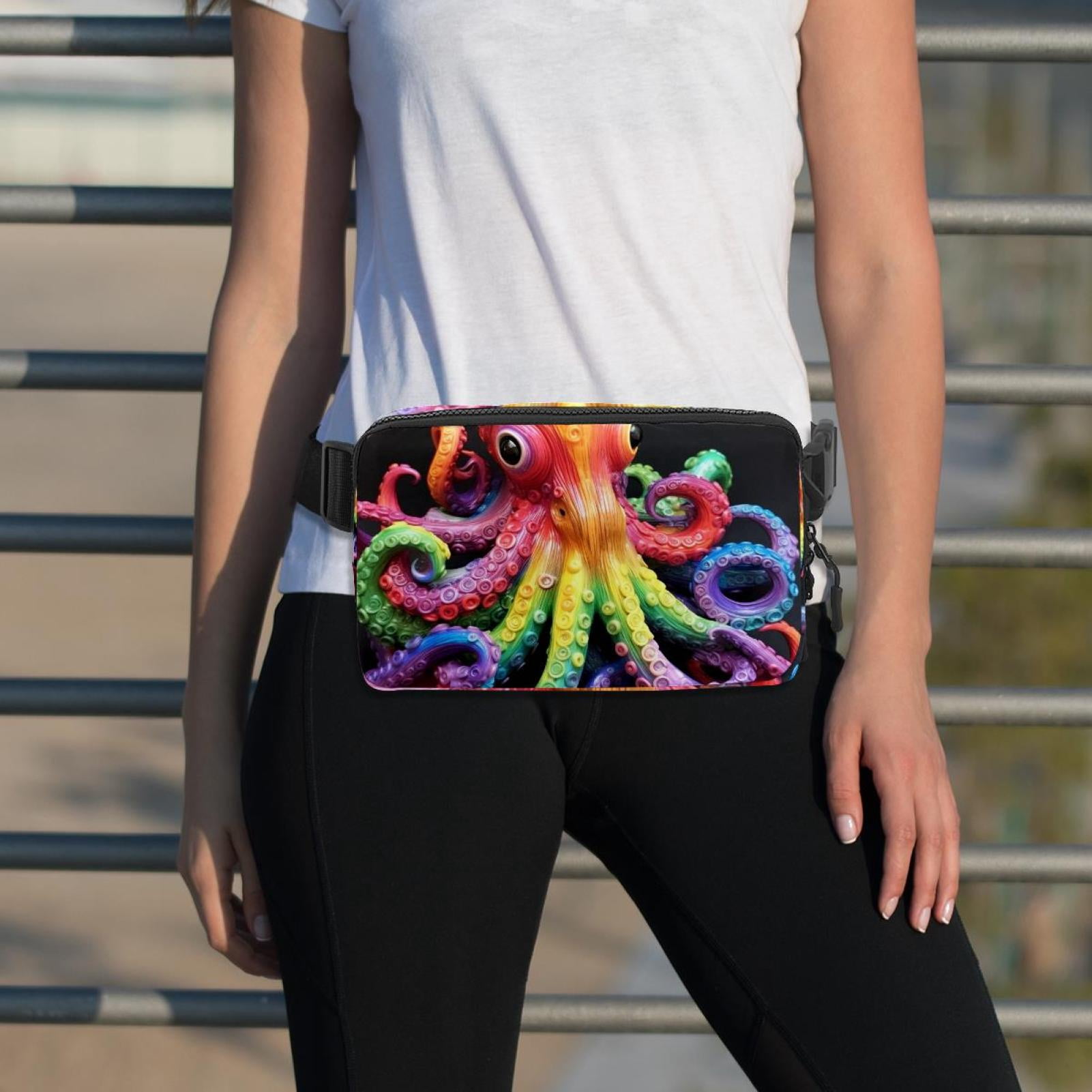 Octopus Lightweight Adjustable Crossbody Bag with Extension Strap - Unisex Fanny Pack Waist Pack Cross Body Bag