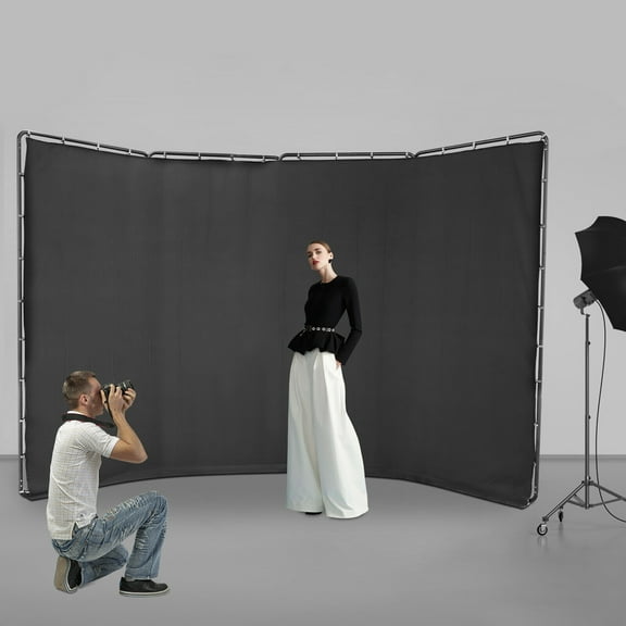 13.12*7.87ft Photography Backdrop Stand Background Decoration Floor Standing Black
