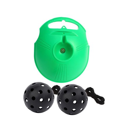 AMLESO Pickleball Trainer Solo Pickleball Training with 40 Holes Pickleball Ball Outdoor Indoor with Handle Adult Kids Self Practice black