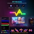 thumbnail image 4 of 12 pack Hexagon Wall Lights - Smart RGB Hexagonal LED Panels APP Controlled with Music Sync, Honeycomb Design, for Gaming, Bedroom, Kids Room Decor, 4 of 8