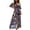 Dark Blue, variant on Women's Printed Tied Half Sleeve Dress with Front Slit in Lightweight Comfort 100% Polyester Fabric All Day Wear
