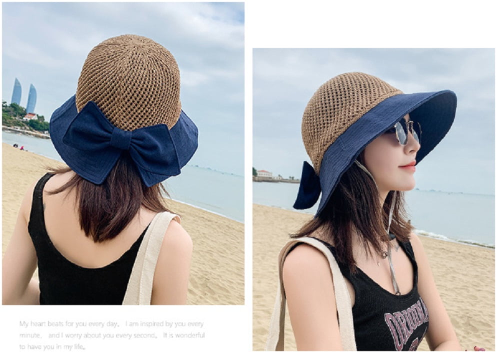 Women Floppy Sun Beach Straw Hats Wide 