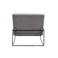 thumbnail image 5 of Accent Chair with Slanted Back, Modern Armchair with Metal Legs and Non-Slip Foot Pads, Comfy Side Chair for Living Room, Reading Room, Bedroom, Grey, 5 of 8