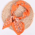 thumbnail image 2 of Prolriy Silk Scarf for Women, Womens Spring Summer Prints Satin Cashew Flower Prints Square Scarf Neckerchief Satin Scarf Orange One Size, 2 of 3